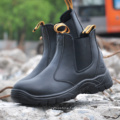 Best selling Black Smooth Leather Work Boots Safety Men Boots